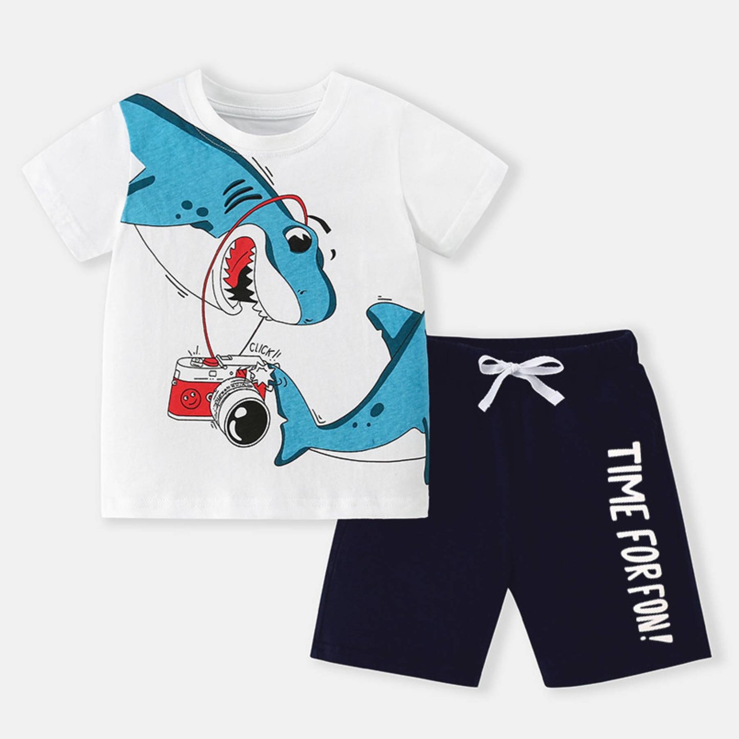 Boys Cute Cartoon Summer 2-Piece Outfit Set