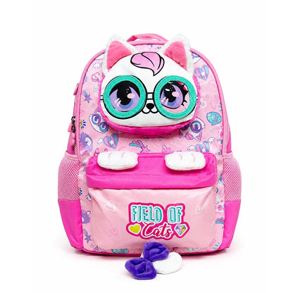 2-Piece Kids 3D Field of Cats Small Backpack & Duffel Bag Travel Set