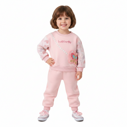 Pixie Dust Butterfly Girls' Sweatshirt and Sweatpants 2-Piece Outfit Set