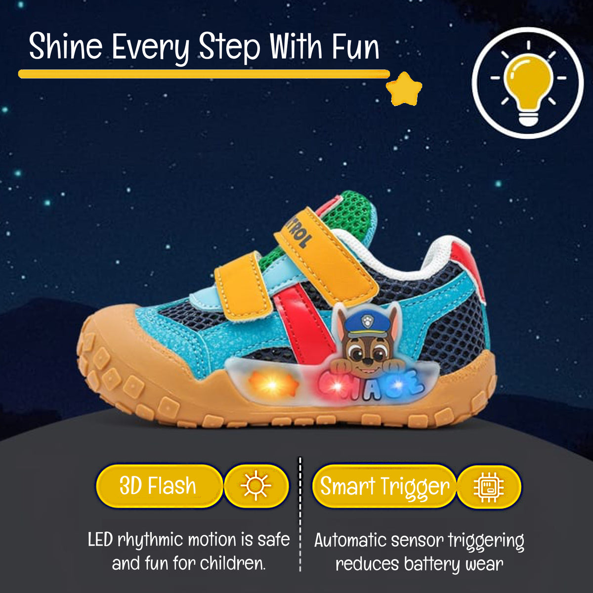 PAW Patrol Kids' Light-Up Breathable Sneakers