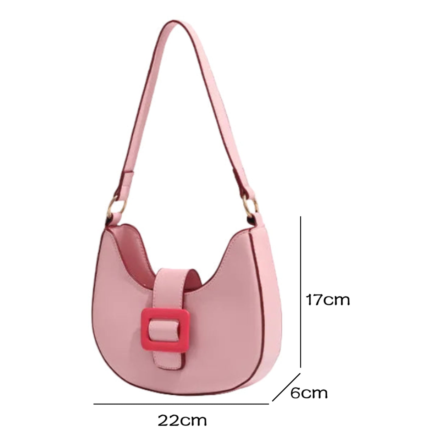 Buckle Crescent Moon Shoulder Bag