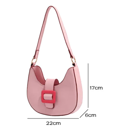 Buckle Crescent Moon Shoulder Bag