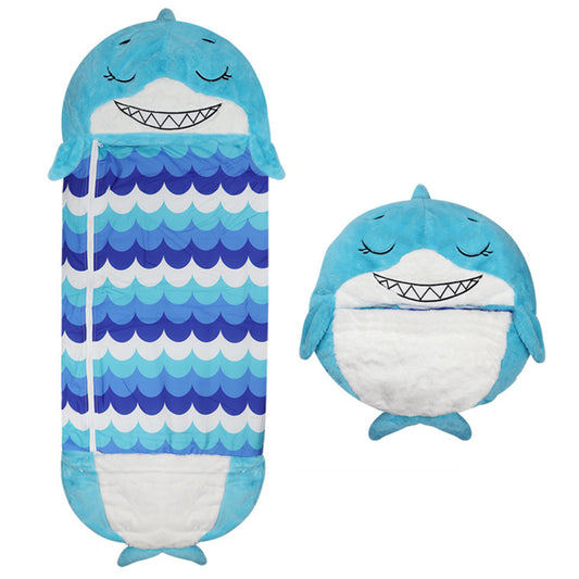 Zip & Zzz's Children's Cartoon Sleeping Bag - Blue Shark