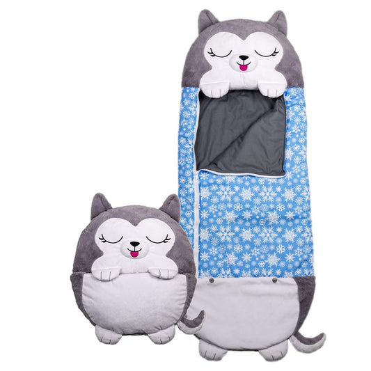 Zip & Zzz's Children's Cartoon Sleeping Bag - Wolf