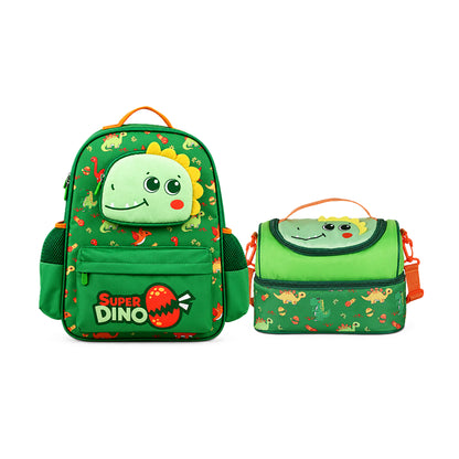 Supercute Super Dino School Backpack & Lunch Bag Set