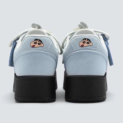 Crayon Shin-Chan Collaboration Mismatched Pastel Platform Sneakers