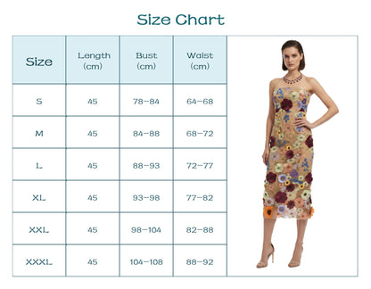 Fleur Embroidered Bandeau Midi Sheath Dress.