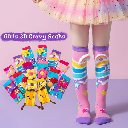 Girls' Vibrant Cute Cartoons Crazy Socks