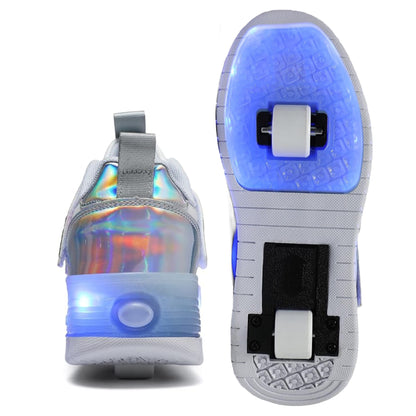 Kids Magical Light Up 2-in-1 Roller Skate Sneakers - Purple