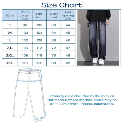 Men's Wide-Leg Denim Baggy Jeans