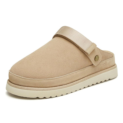 Women's Mulleus Cowhide Platform Sandals - Biege