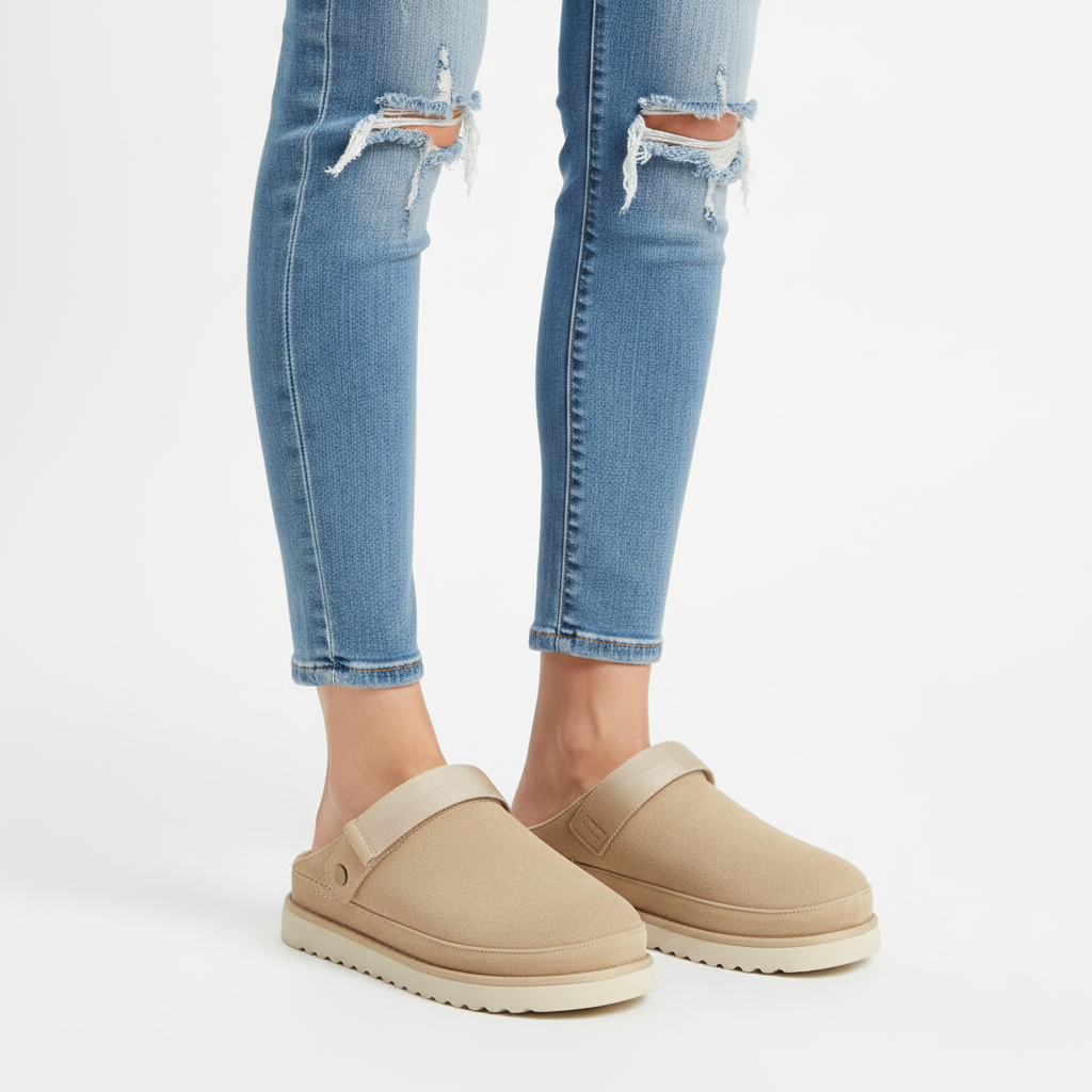 Women's Mulleus Cowhide Platform Sandals - Biege