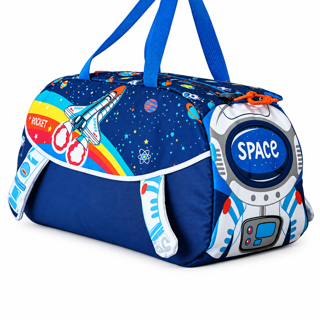 2-Piece Kids 3D Space Adventure Large Backpack & Duffel Bag Travel Set