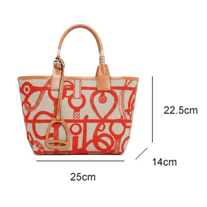 Women's Elegant Canvas Tote Bag - Stirrup Orange