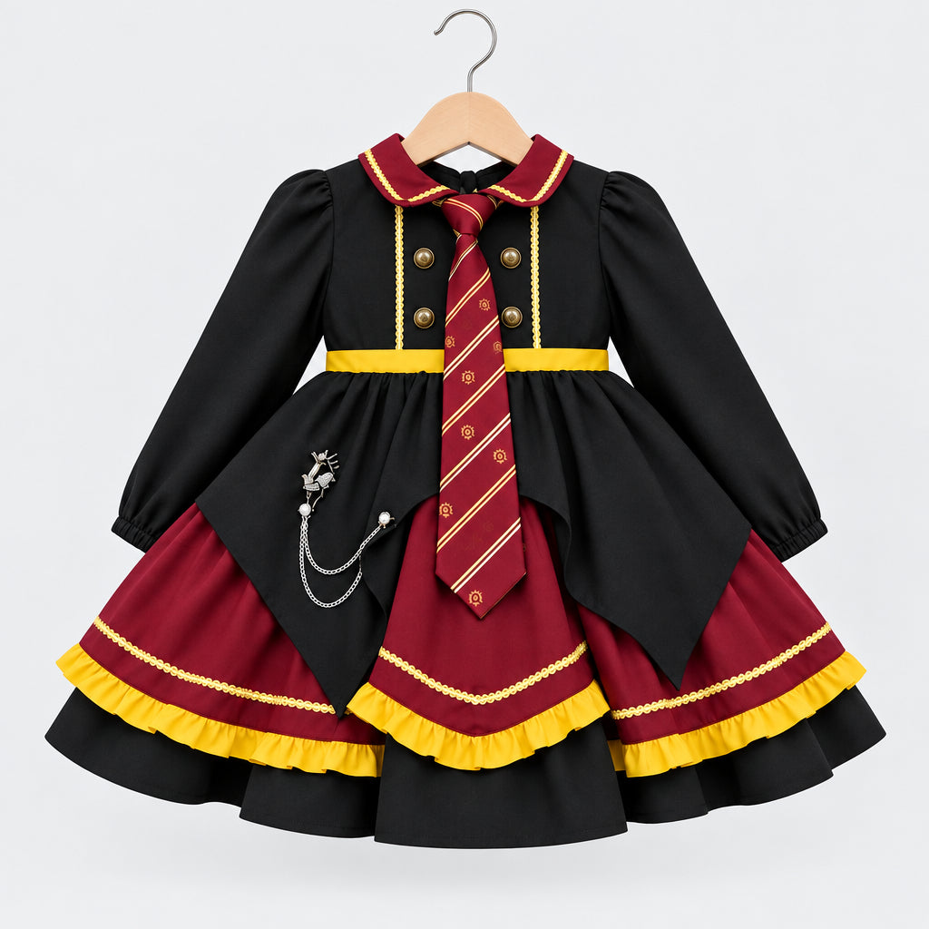 Little Gryffindor Wizard Cosplay Dress Set
