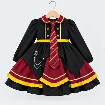 Little Gryffindor Wizard Cosplay Dress Set