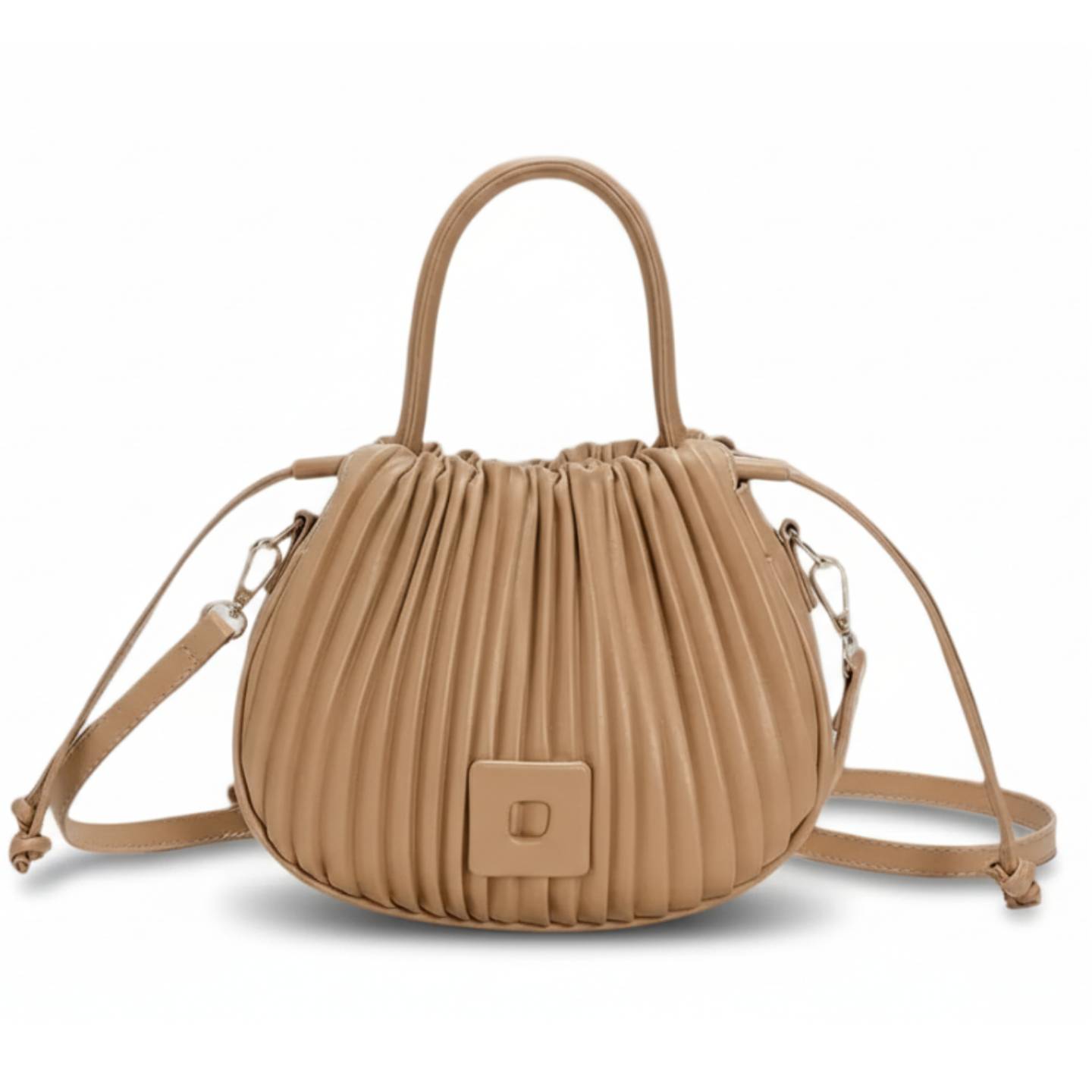 Pleated Bucket Crossbody Bag