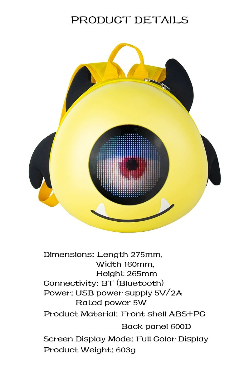 Kids Little Monster LED Backpack