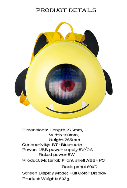 Kids Little Monster LED Backpack