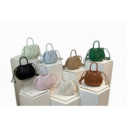 Pleated Bucket Crossbody Bag
