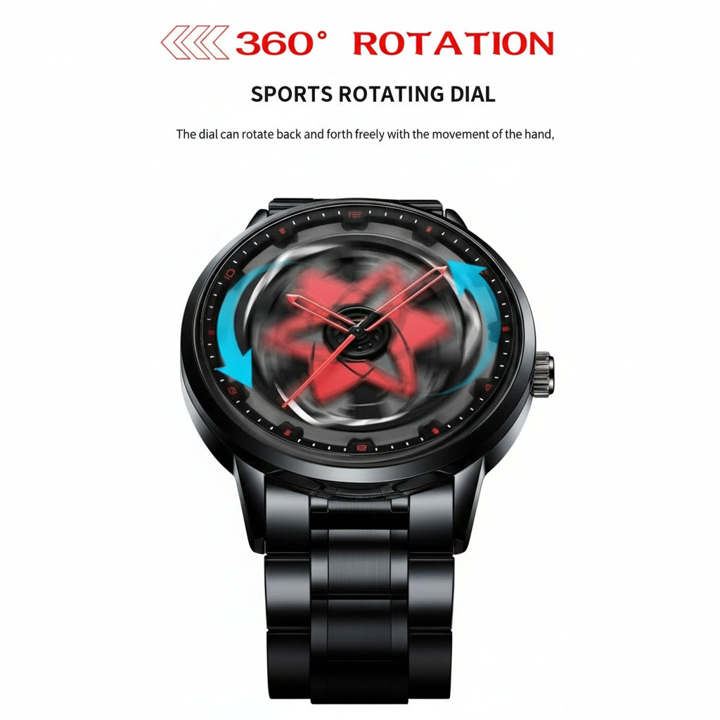 Men's Sasuke Sharingan Quartz Rotating Wristwatch