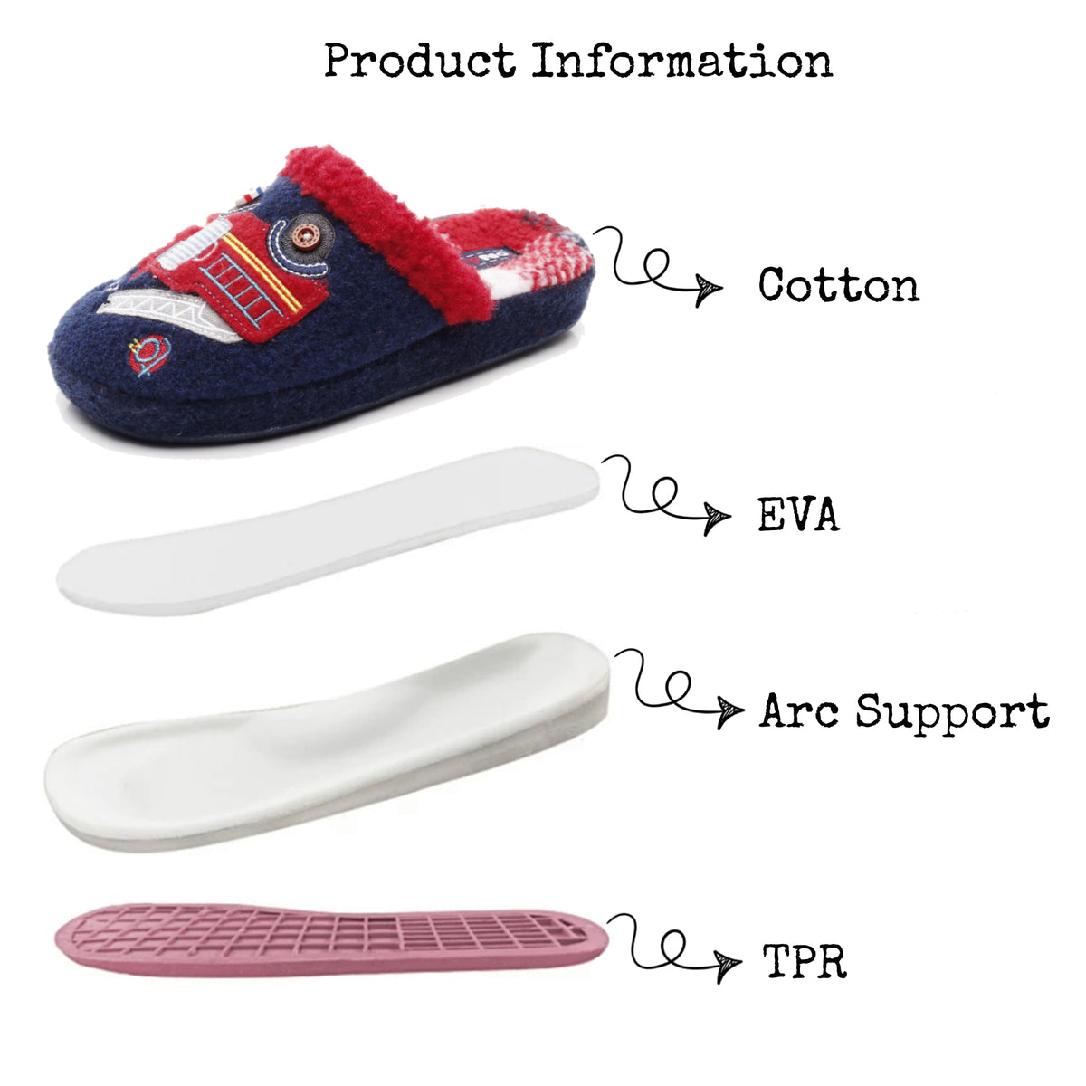 Children's Firefighter Rescue Closed-Toe Home Slippers