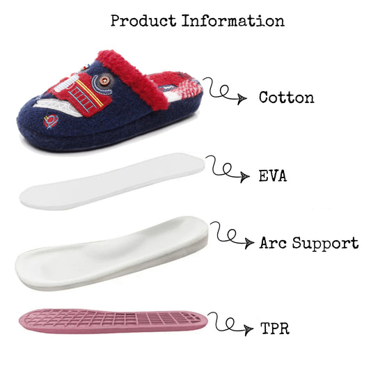 Children's Firefighter Rescue Closed-Toe Home Slippers